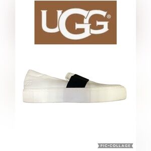 UGG Chayze white leather slip-on sneaker.